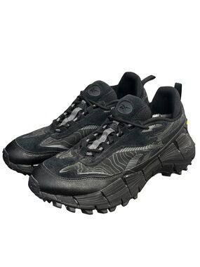 Reebok Zig Kinetica 2.5 Edge Black Wave Graphic Sneakers Men's US 10.5 GZ1440